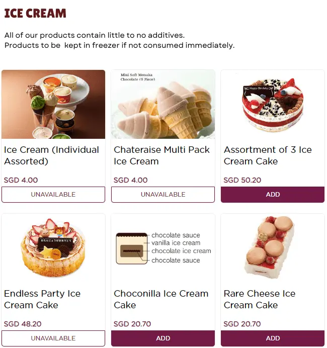 Chateraise ice cream