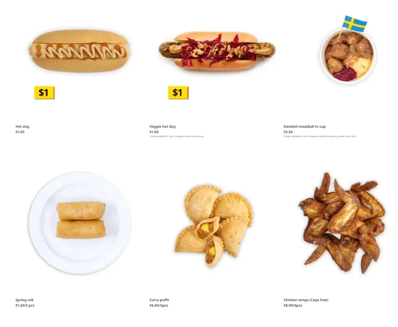 Ikea Swedish bistro menu