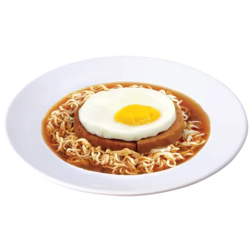 Luncheon Meat Egg with Instant Noodles