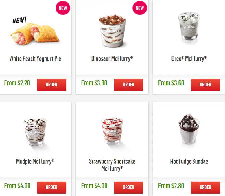 MCDO MENU DESSERTS PRICES