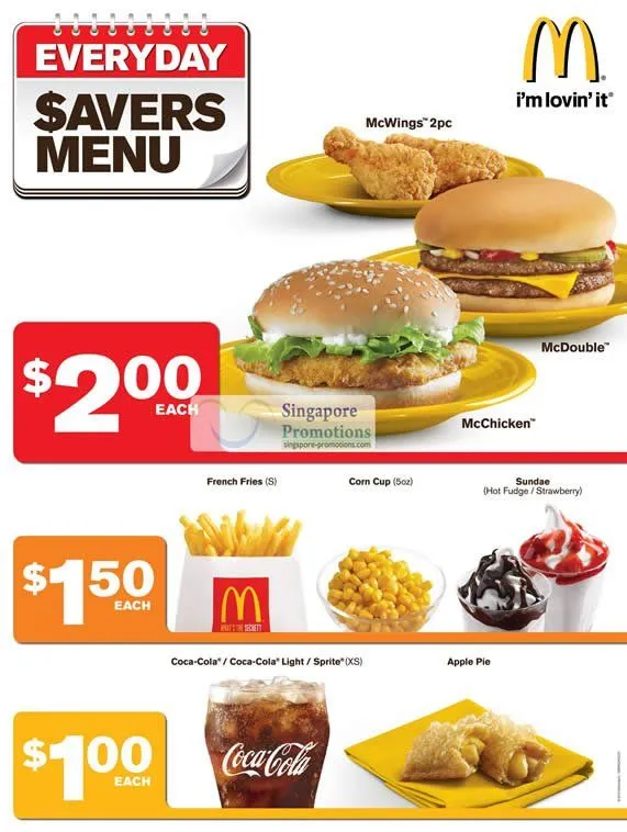 MCDONALDS MENU SINGAPORE