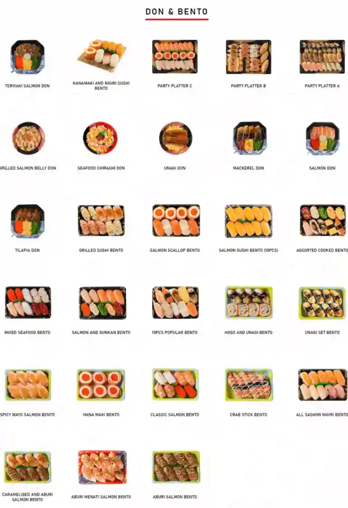 Sushi Express Bento Set Menu