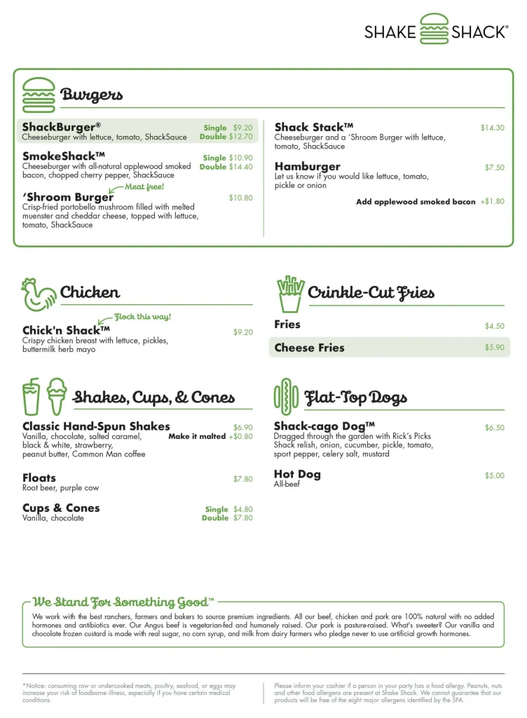 Shack shack menu